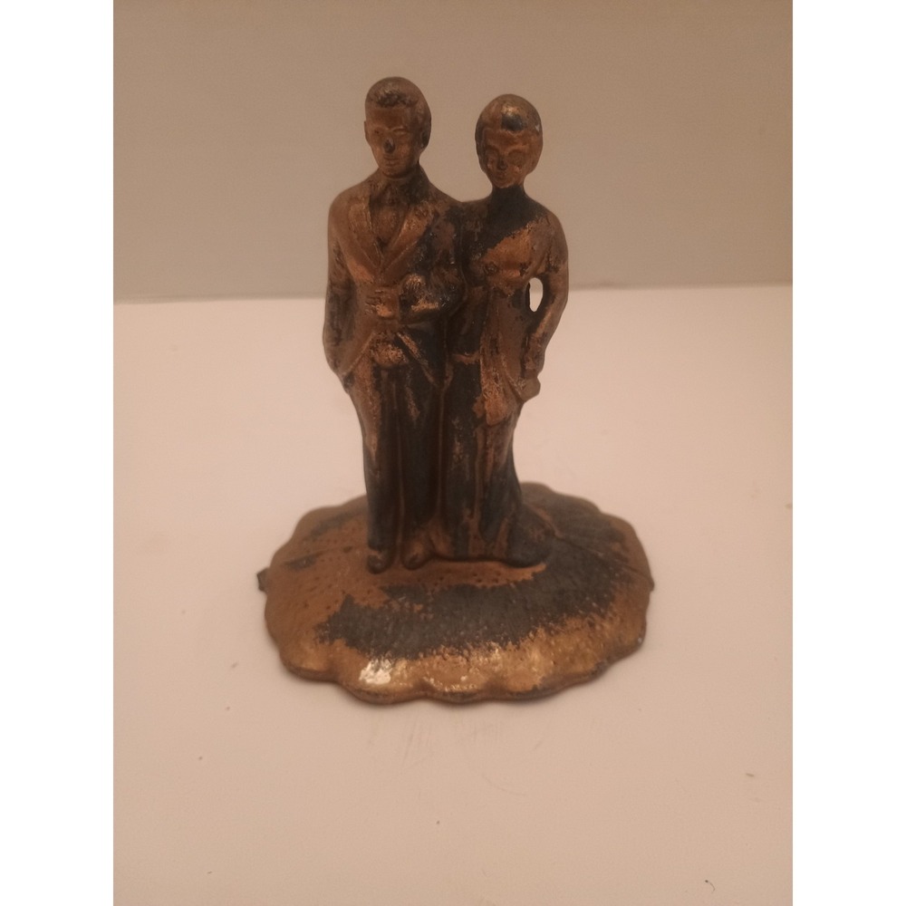 Vintage Metal Husband & Wife Figurine 4"